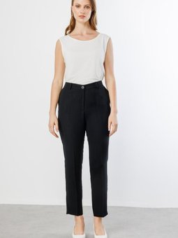 Siyah Krep Kumaş Büyük Beden Pantolon