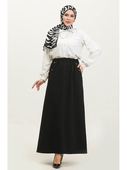 Ahlem Büyük Beden Düğme Detaylı Etek