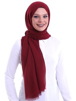 Desenli Pamuk Şal Bordo