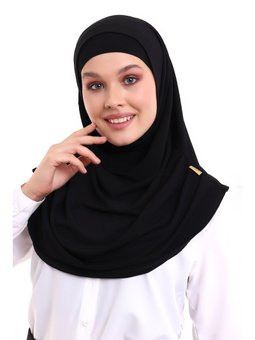 Yetişkin Pratik Renk Siyah Eşarp