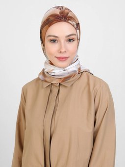 Büyük Boy Nevada Pamuk Gold Eşarp Çiçek Deden