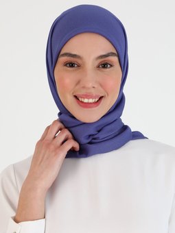 Kristal Krep İndigo Eşarp