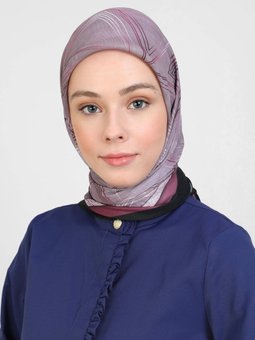 Shantuq Soft Leylak Eşarp Üçgen Desen