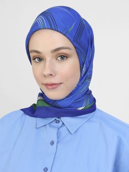 Shantuq Soft Saks Eşarp Üçgen Desen