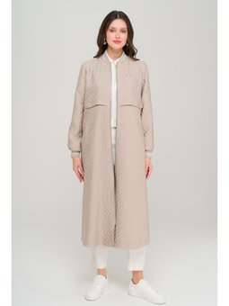 Ribana Ve Detaylı Kapitone Desenli Hafif Kap Taş