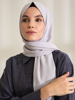 Medine İpeği Gri Şal