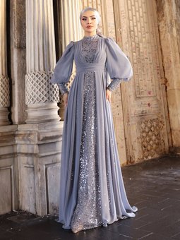 Alya Gri Abiye Elbise