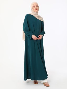 Fermuarlı Koyu Zümrüt Yeşili Kap / Pardesü