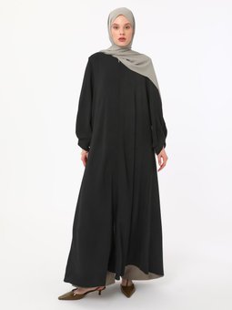 Fermuarlı Siyah Kap / Pardesü