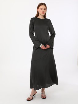 Siyah Saten Abiye Elbise