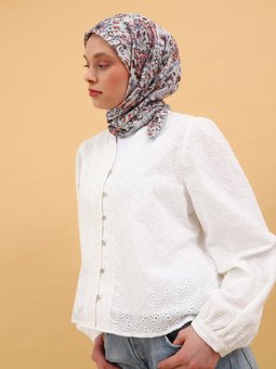 Etnik Desen Soft Cok Renkli Eşarp