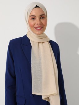 Janjan Çift Kat Şal Fildişi