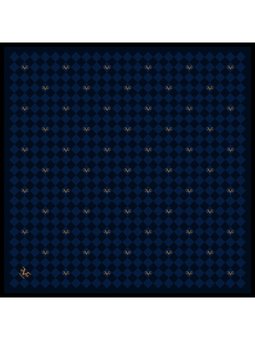 Logo Desen Black Seri Twill Askısı İle Birlikte 90x90 Cm Lacivert Eşarp