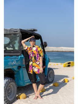 Marisa Desenli Yarım Kol Yarı Kapalı Mayo