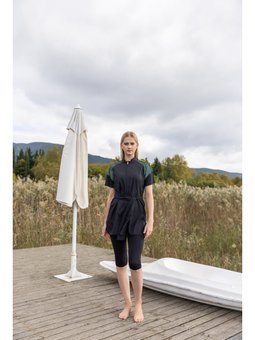 Reglan File Detaylı Yarım Kol Yarı Kapalı Mayo