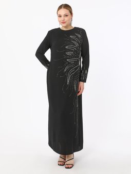 Büyük Beden Siyah Abiye Elbise