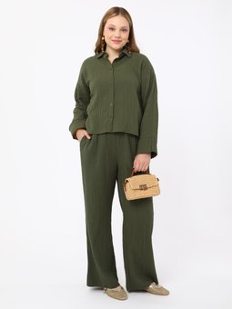 Büyük Beden Haki Pantolon