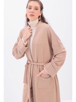 Kolu Katlamalı Sweat Hırka Bej