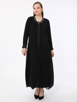 Büyük Beden Siyah Abiye Elbise