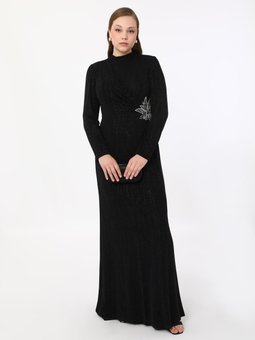 Büyük Beden Siyah Abiye Elbise