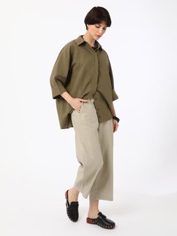 Rahat Kalıp Keten Vizon Pantolon