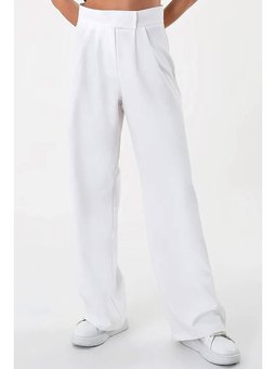 Cırtlı Palazzo Beyaz Pantolon