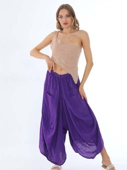 Rahat Keten Cepli İtalyan Şalvar Pantolon