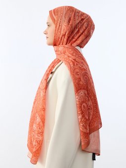 Allica Etnik Desen Pamuk Soft Kiremit Şal