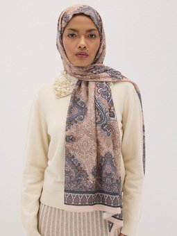 Soul Etnik Desen Pamuk Soft Vizon Şal