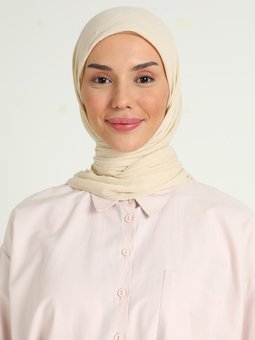 Bambu Kraş Krem Eşarp