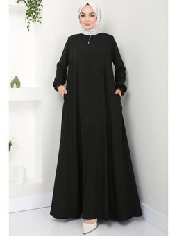 Büyük Beden Mevlana Siyah Ferace