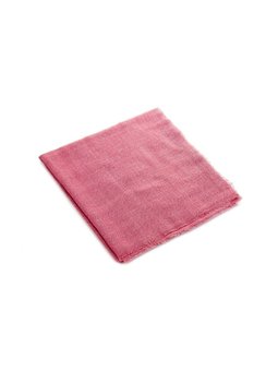 Fuşya Flamlı Kare Pamuklu Örtü