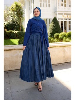 Önden Bağlamalı Lacivert Gömlek