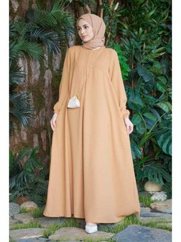Berlin A Pileli Elbise Camel