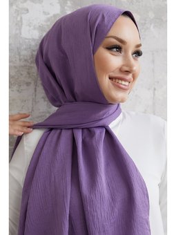 Krinkıl İpeği Koyu Lila Şal