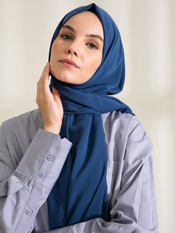 Medine İpeği İndigo Şal