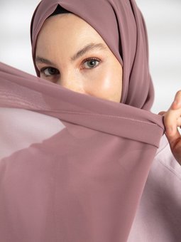 Şifon Leylak Vizon Şal