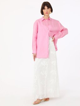 Brode Kumaşlı Exclusive Etek Beyaz