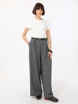 Kemerli Palazzo Gri Pantolon