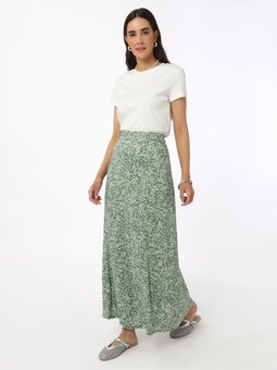 Minik Çiçek Desenli Viskoz Etek