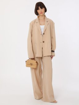 Modal Kumaşlı Rahat Kalıp Şık Exclusive Ceket Taş Rengi