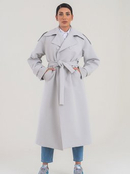 Creed Kadın Oversize Gri Trençkot