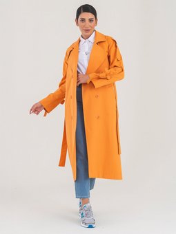Nidal Kadın Oversize Mercan Trençkot