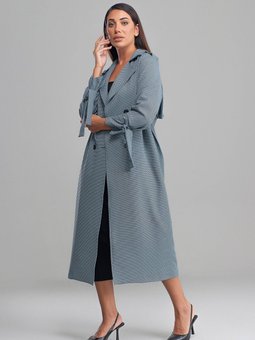 Nora Kadın Oversize Gri Trençkot