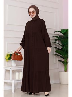 Robalı Azra Kahverengi Elbise