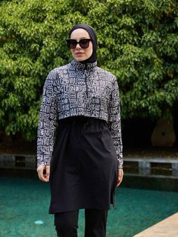 Siyah Desenli Mayo Takımı