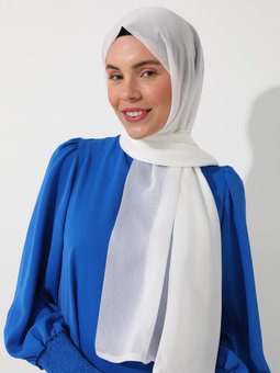 Janjan Çift Kat Beyaz Şal