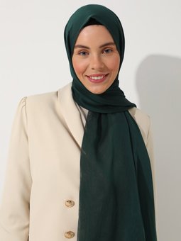 Janjan Çift Kat Şal Amber Yeşili