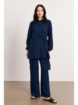Perla Tunik Pantolon İndigo Takım