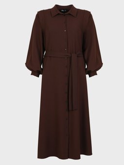 Büyük Beden Kahverengi Elbise